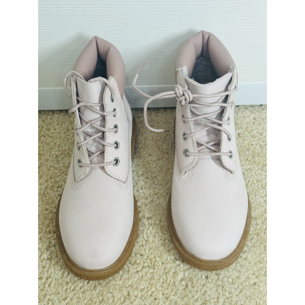 New Timberland Big Girls 6" Classic Water Resistant Boots Sz 2.5 in Light Pink - Picture 3 of 11